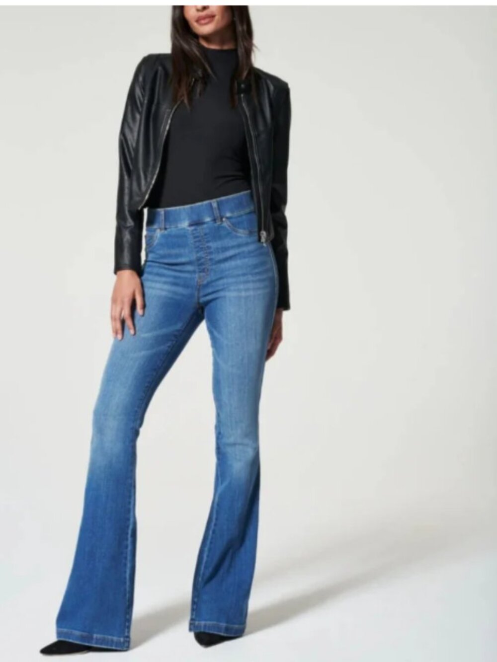 NWT SPANX women's flare jeans in vintage indigo size Large
